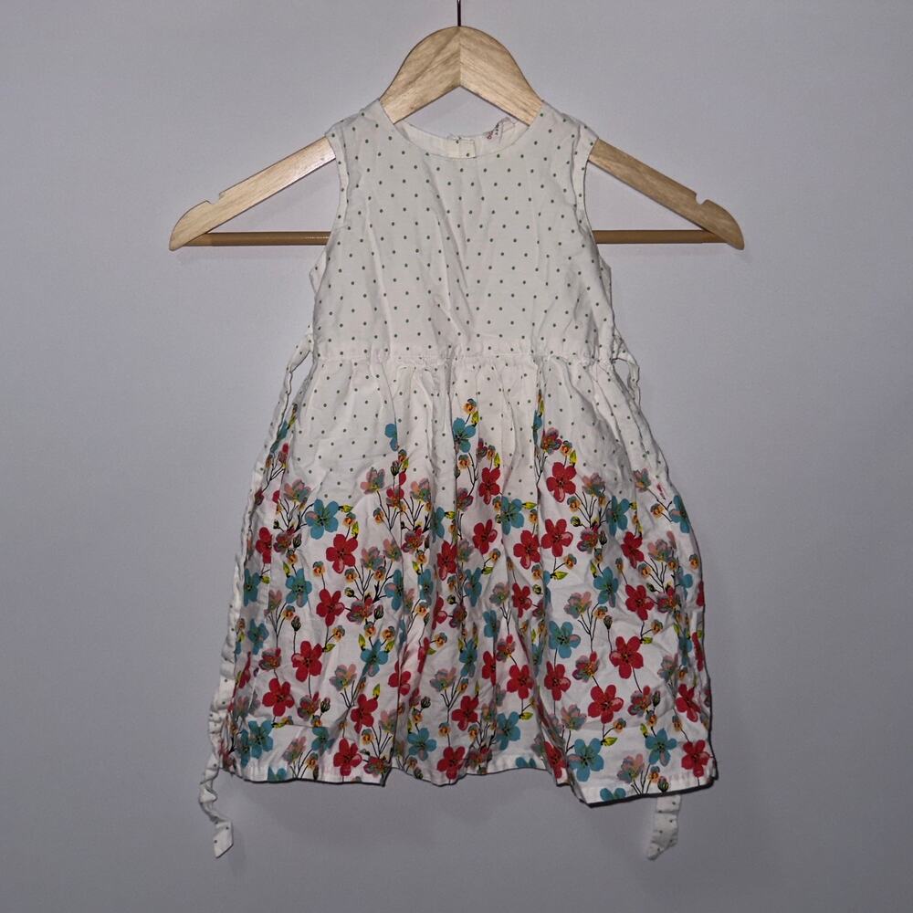 Babyhug Floral Polka Dot Sleeveless Dress girls size 2T-3T